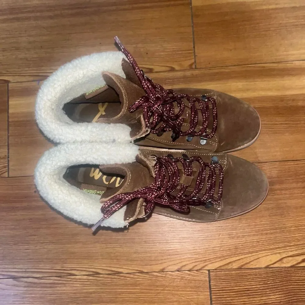 Sam Edelman Women's Franc Hiker Boots with Shearling Lining SZ 9